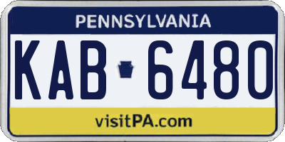 PA license plate KAB6480