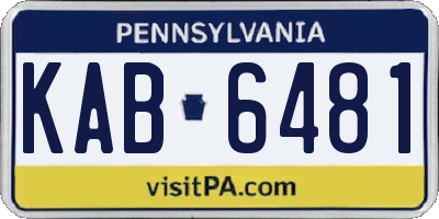 PA license plate KAB6481