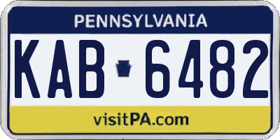 PA license plate KAB6482
