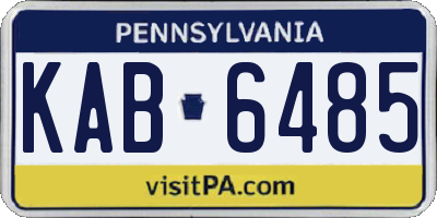 PA license plate KAB6485