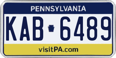 PA license plate KAB6489