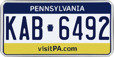 PA license plate KAB6492