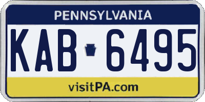 PA license plate KAB6495