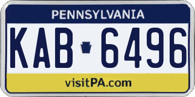 PA license plate KAB6496