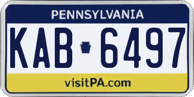 PA license plate KAB6497