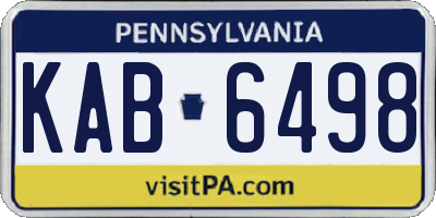 PA license plate KAB6498