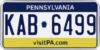 PA license plate KAB6499