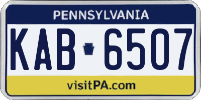 PA license plate KAB6507