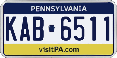 PA license plate KAB6511