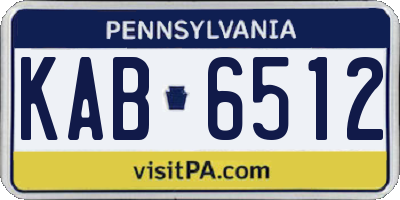 PA license plate KAB6512