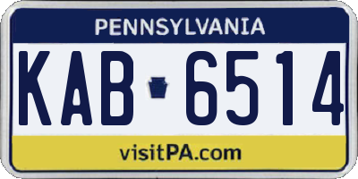 PA license plate KAB6514