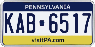 PA license plate KAB6517
