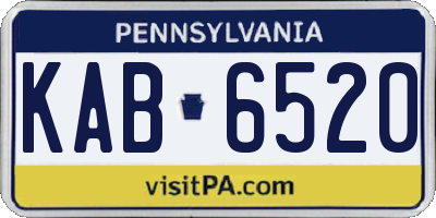 PA license plate KAB6520