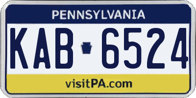 PA license plate KAB6524