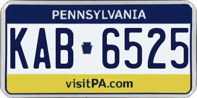 PA license plate KAB6525