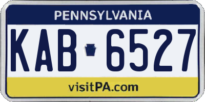 PA license plate KAB6527