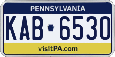 PA license plate KAB6530