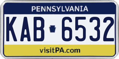 PA license plate KAB6532