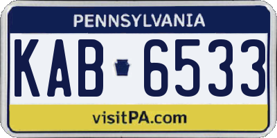 PA license plate KAB6533