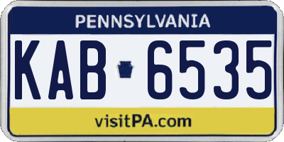 PA license plate KAB6535