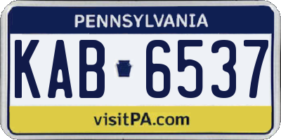 PA license plate KAB6537