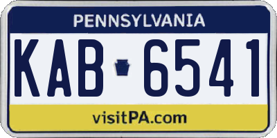 PA license plate KAB6541