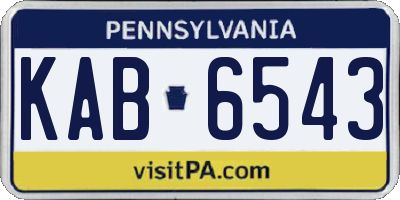 PA license plate KAB6543