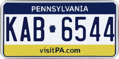 PA license plate KAB6544