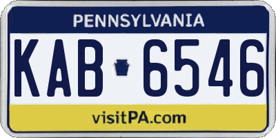 PA license plate KAB6546