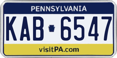PA license plate KAB6547