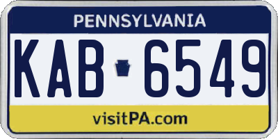 PA license plate KAB6549