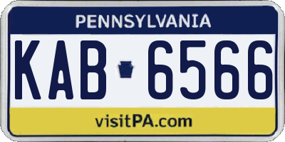 PA license plate KAB6566