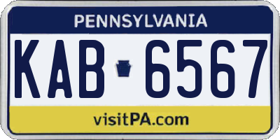PA license plate KAB6567