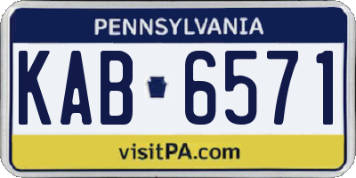 PA license plate KAB6571