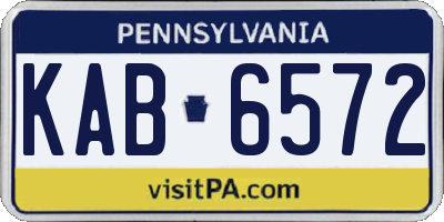 PA license plate KAB6572