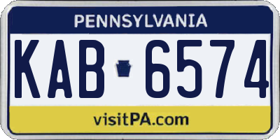 PA license plate KAB6574