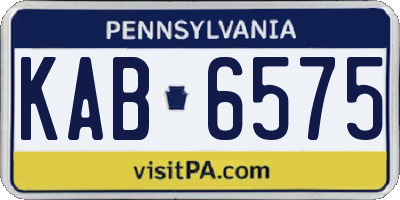 PA license plate KAB6575