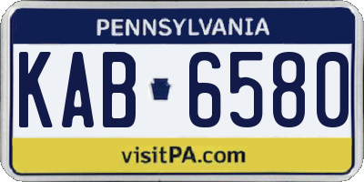PA license plate KAB6580
