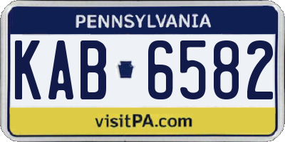 PA license plate KAB6582