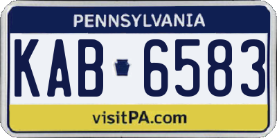 PA license plate KAB6583