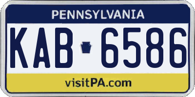 PA license plate KAB6586