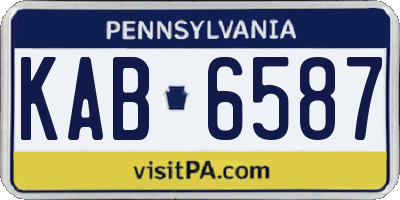 PA license plate KAB6587