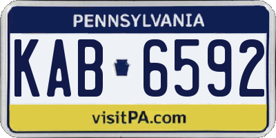 PA license plate KAB6592