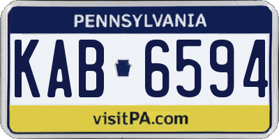 PA license plate KAB6594