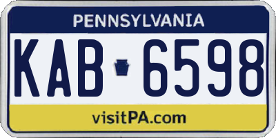 PA license plate KAB6598