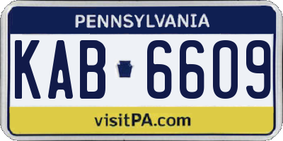PA license plate KAB6609