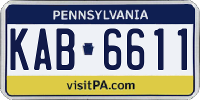 PA license plate KAB6611