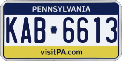 PA license plate KAB6613