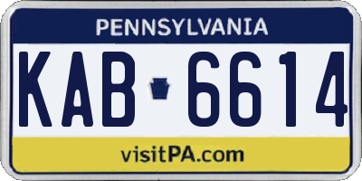 PA license plate KAB6614