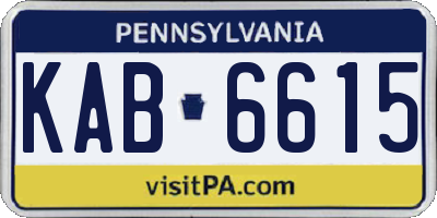 PA license plate KAB6615